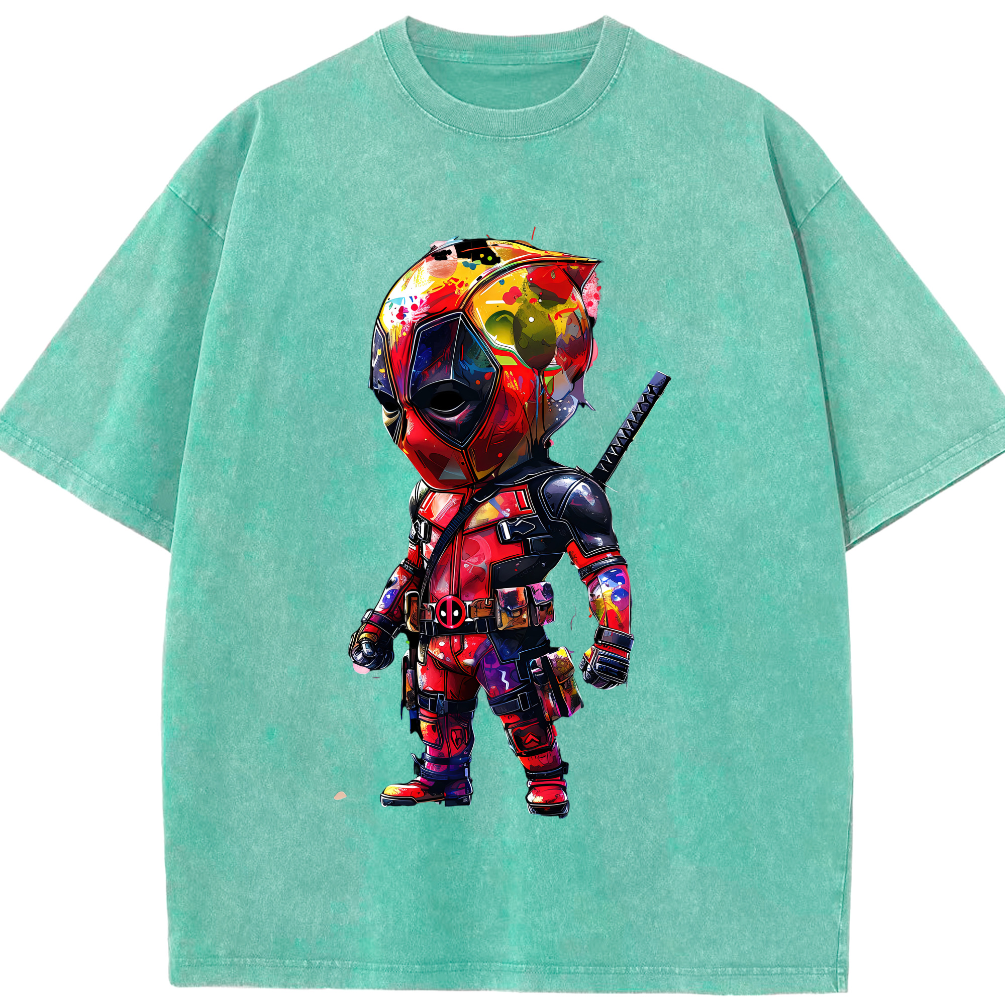 （画像用） Deadpool デッドプール 綿100% ヴィンテージ風 半袖Tシャツ（フロントプリント）